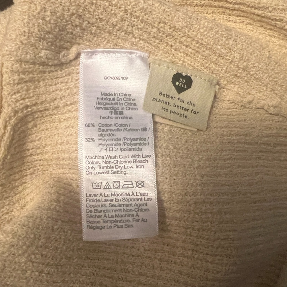 Madewell Cream Sleeveless Cropped Sweater Tank Top S - Picture 6 of 6
